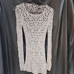 Moda International Lace Knit Long Sleeve - Gray